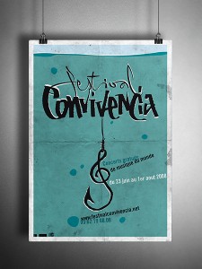 Affiche création graphique festival Convivencia musiques du monde Canal du Midi Midi-Pyrénées Toulouse