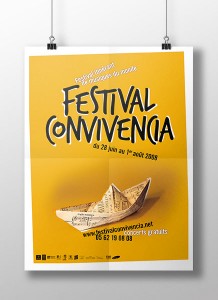 Affiche création graphique festival Convivencia musiques du monde Canal du Midi Midi-Pyrénées Toulouse