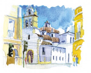 croquis aquarelle Pascal Pariselle Cochabamba Bolivie