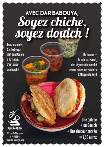 Flyer douiches Dar Babouya épicerie fine produits d'Afrique du Nord Paris
