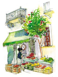 croquis aquarelle Pascal Pariselle Grèce