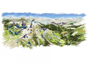 illustration exposition "Cap de Long Pragnères, l’eau au sommet de sa force" cap de Long barrage edf CEDAS Hautes- Pyrénées