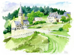 croquis aquarelle Pascal Pariselle Lançon Vallée d'Aure Hautes-Pyrénées