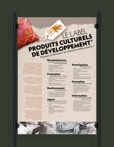 Panneau présentation Label Produit culturel de Développement Chambre des Beaux Arts de Méditerranée Réseau culturel de coopération au développement Forum du Caire